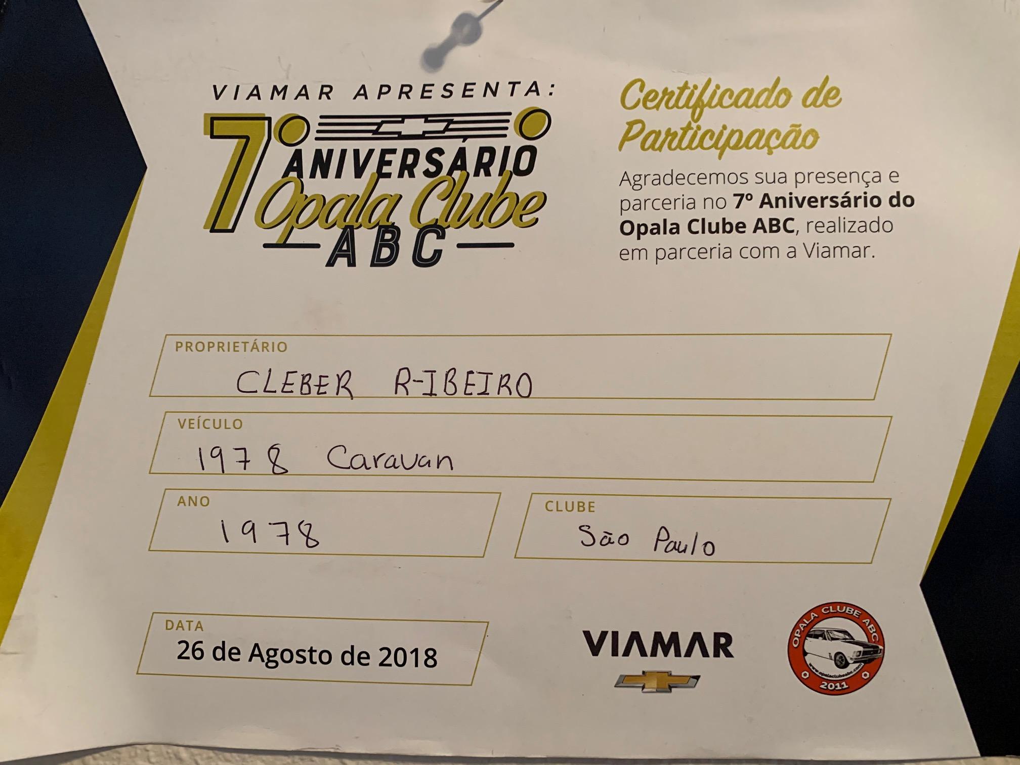 Certificado Chevrolet Caravan ano 1978 / Foto: Bring a Trailer