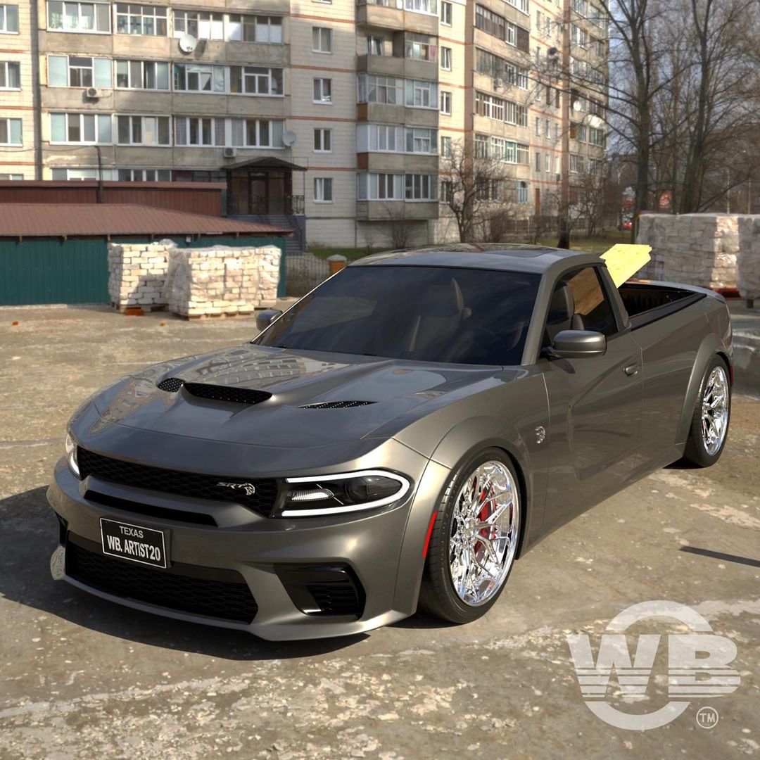 Nova Pickup Dodge Charger 2023 Foto reprodução: Oscar Vargas (@wb.artist20)
