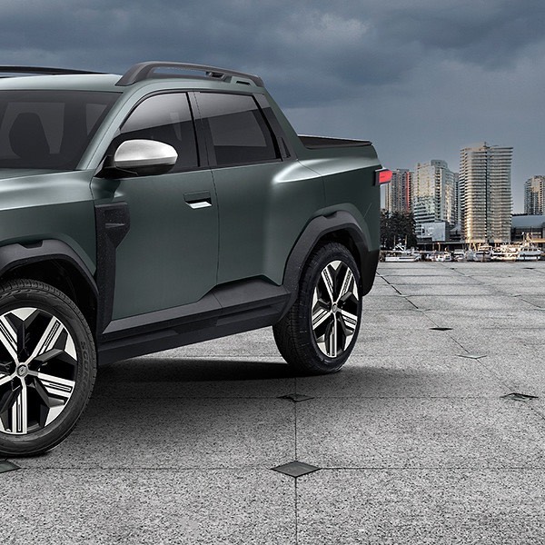 Projeção (não oficial) da nova pickup Renault Oroch / Foto: KDesignAG