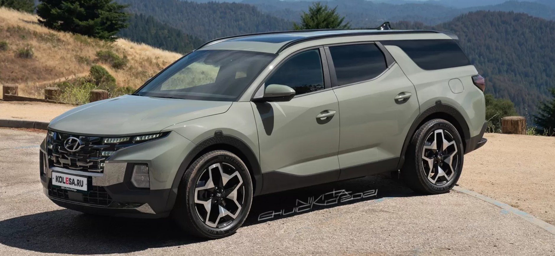 Versão Digital SUV derivado da pickup Hyundai Santa Cruz / Foto: kolesa.ru