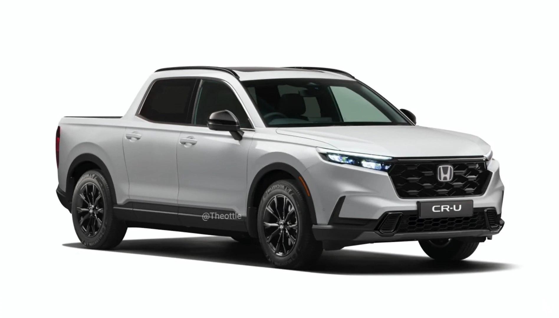 Projeção de nova pickup compacta monobloco Honda 'CR-U' / Foto projeção: Theottle