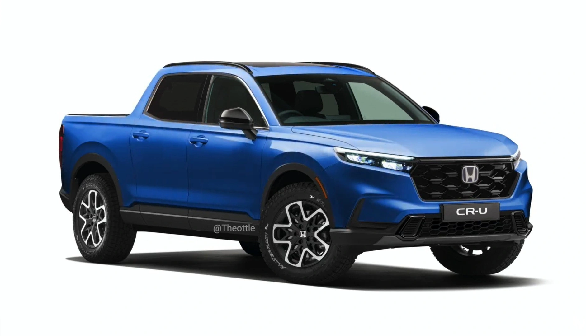 Projeção de nova pickup compacta monobloco Honda 'CR-U' / Foto projeção: Theottle