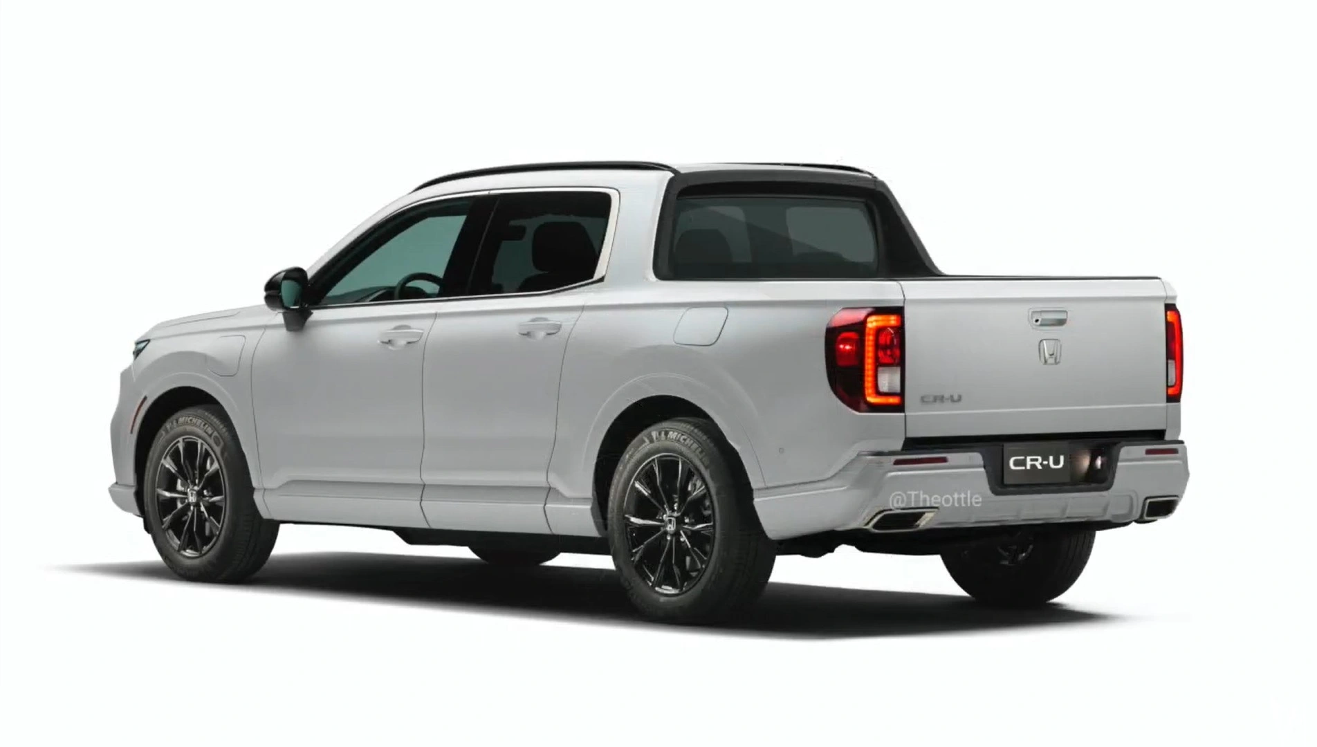 Projeção de nova pickup compacta monobloco Honda 'CR-U' / Foto projeção: Theottle