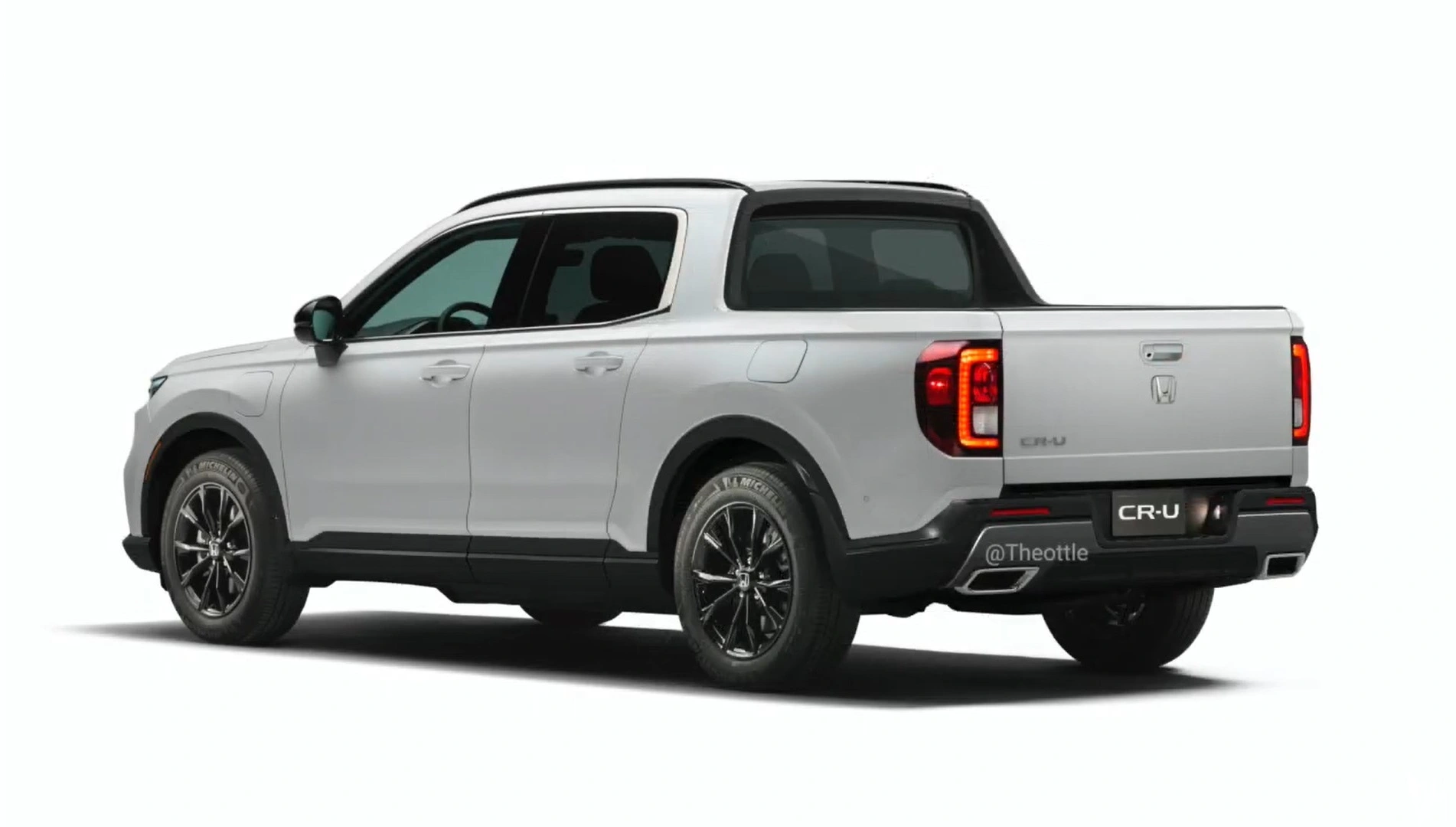 Projeção de nova pickup compacta monobloco Honda 'CR-U' / Foto projeção: Theottle