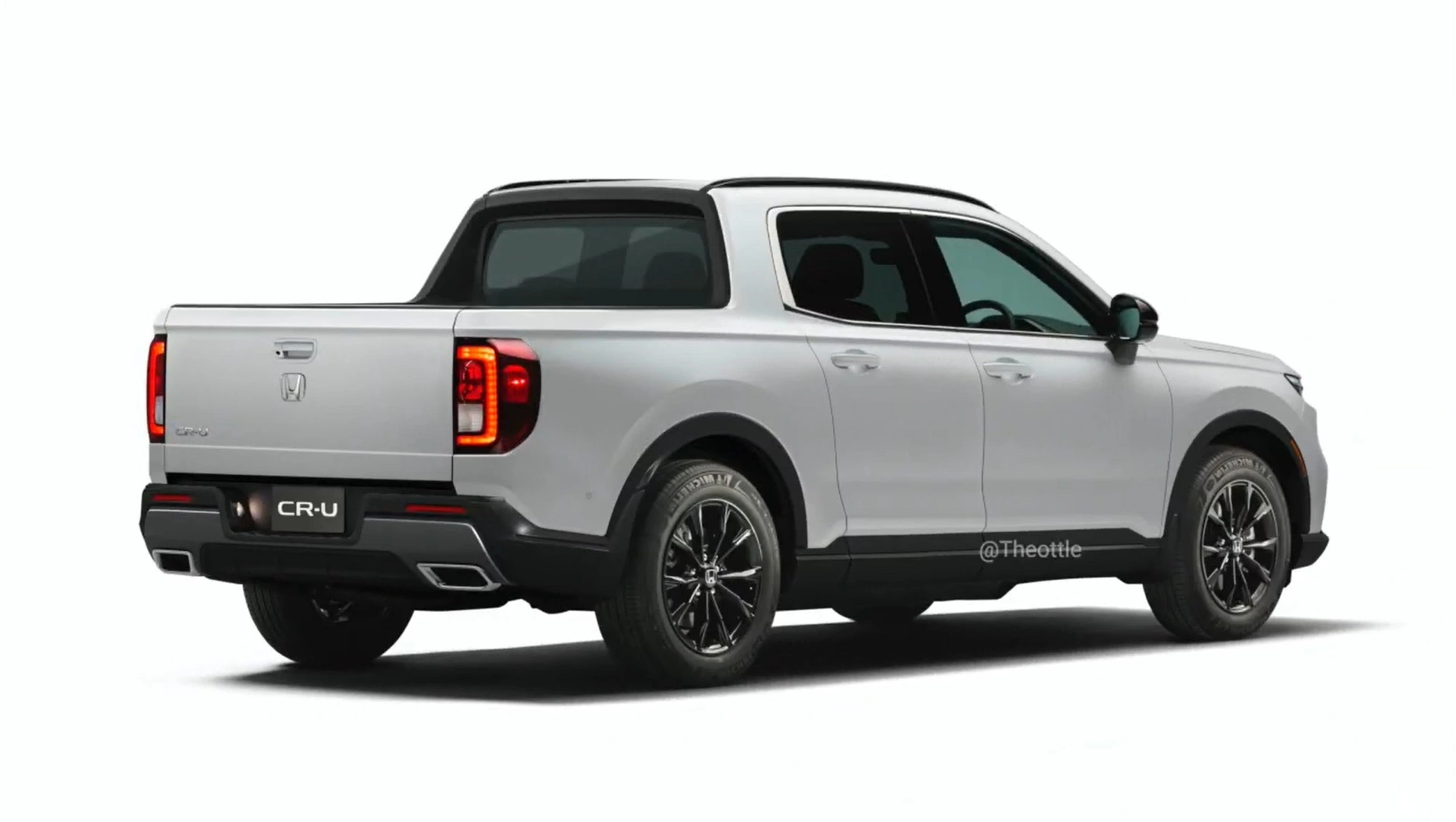 Projeção de nova pickup compacta monobloco Honda 'CR-U' / Foto projeção: Theottle