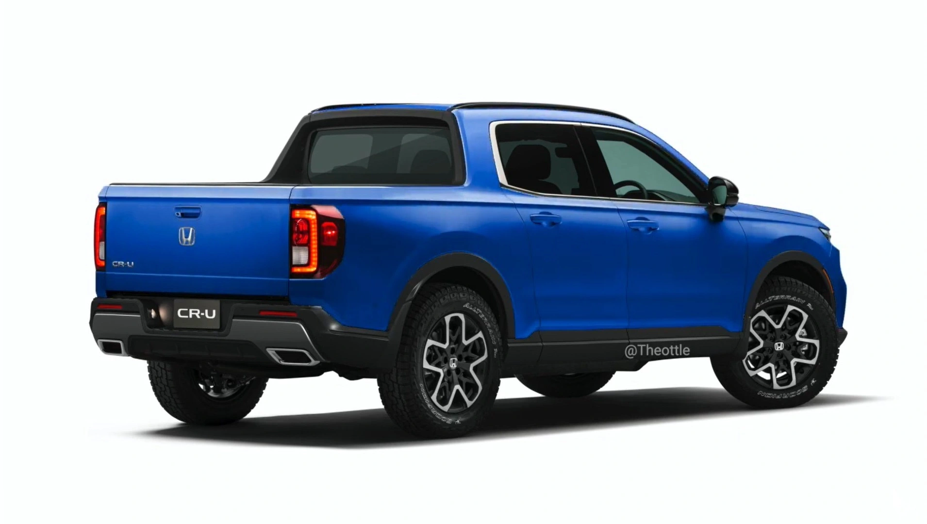 Projeção de nova pickup compacta monobloco Honda 'CR-U' / Foto projeção: Theottle