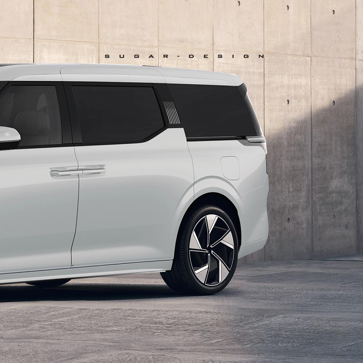 Minivan Volvo EM90 x Zeekr 009 rendering / Foto reprodução / sugardesign_1