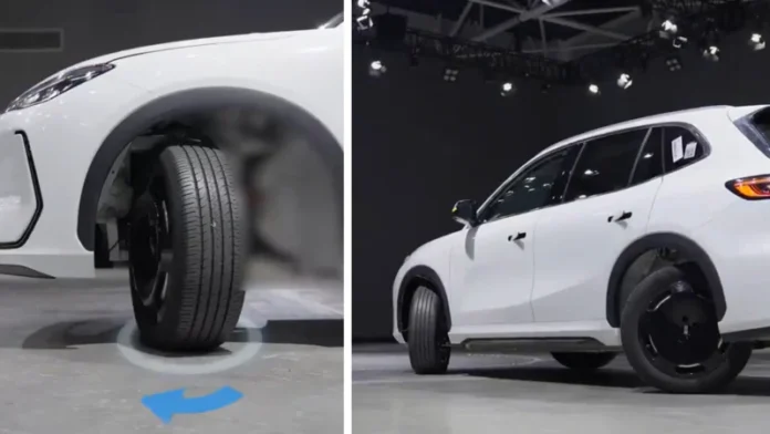 Geely apresenta SUV com rodas que giram 90 graus